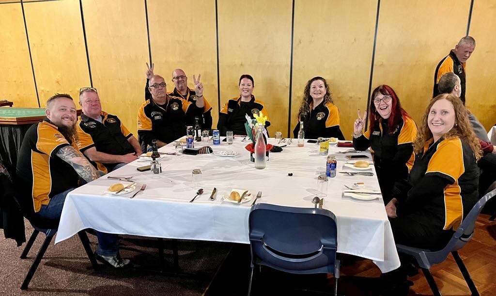 Members of the participating chapters gathered around the tables at dinner in Toowoomba