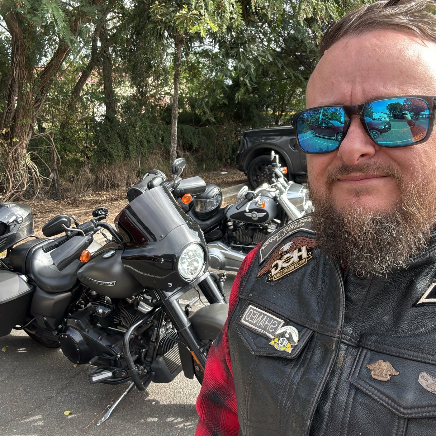 Shaneo with his Harley-Davidson Road King Special