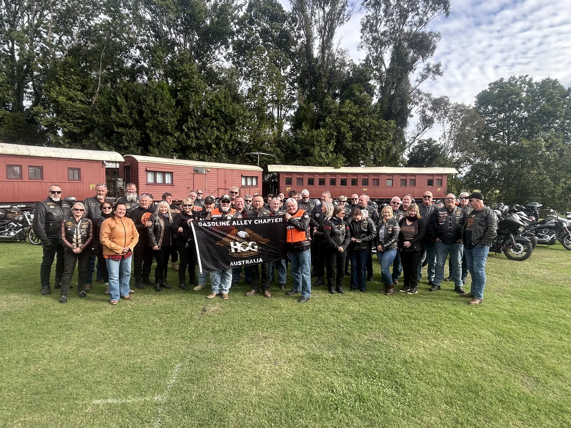 Gasoline Alley H.O.G. Chapter group at Harrisville during Shaneo's Birthday Bash