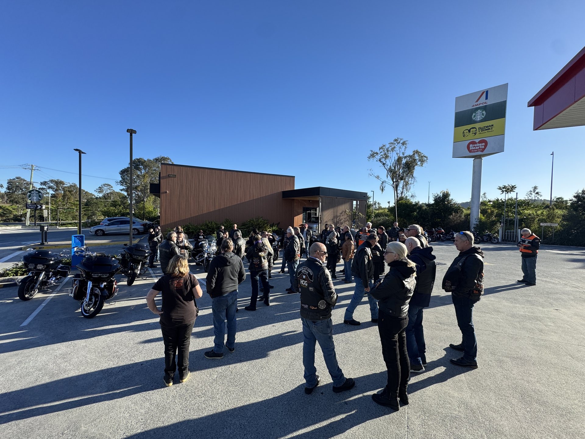Chapter riders gathered at the Yatala start point