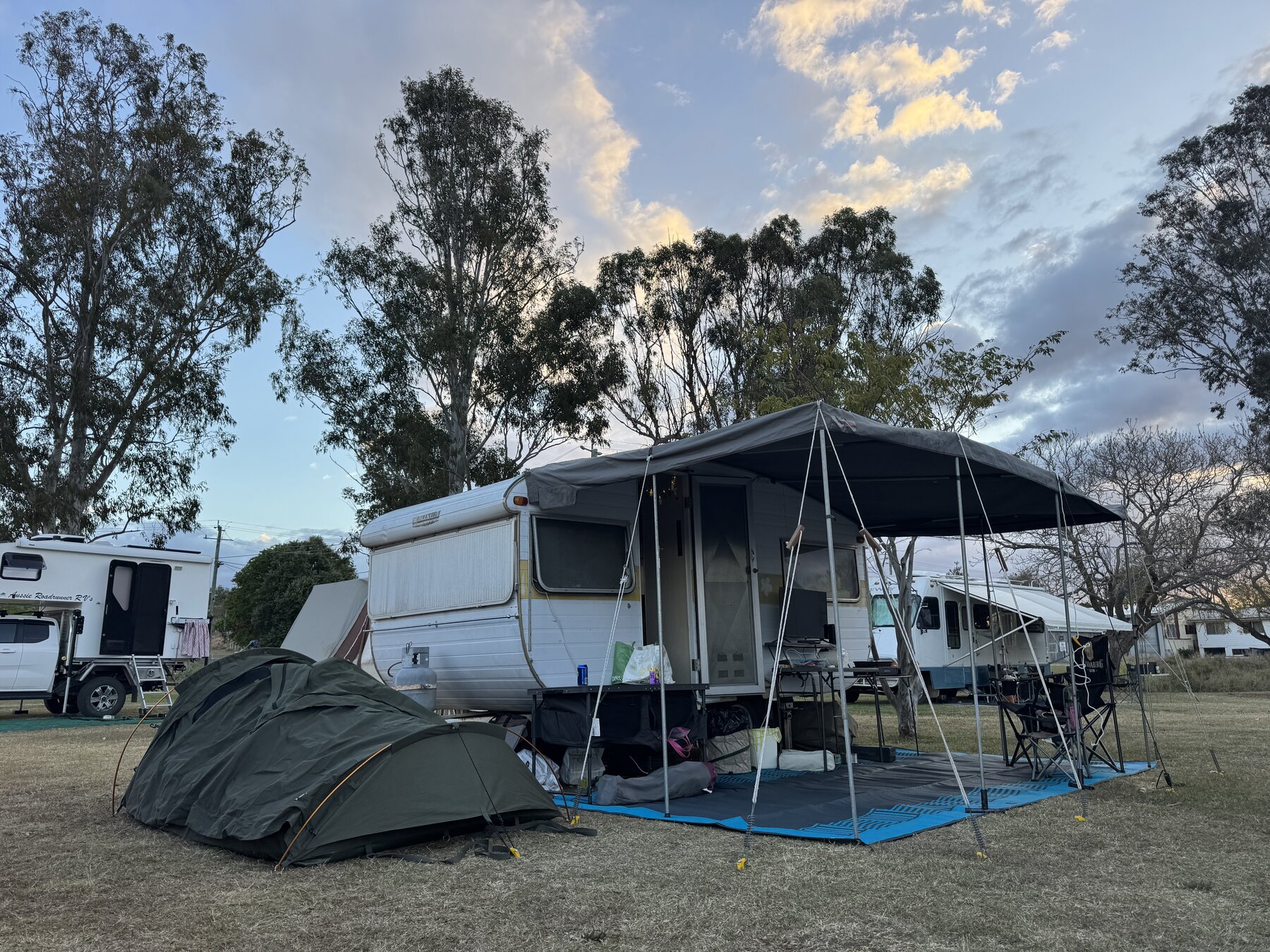 The caravan campsite at Kalbar Showgrounds
