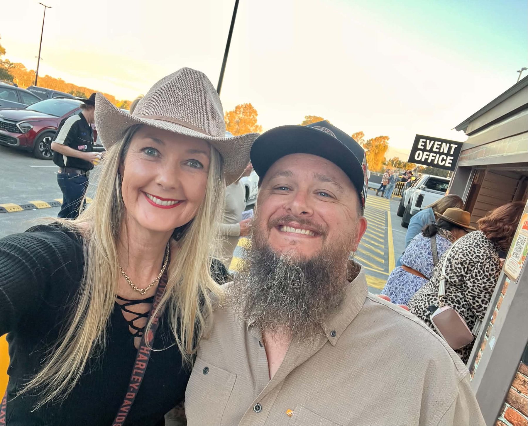 Arriving at Distillery Road Market with a friend