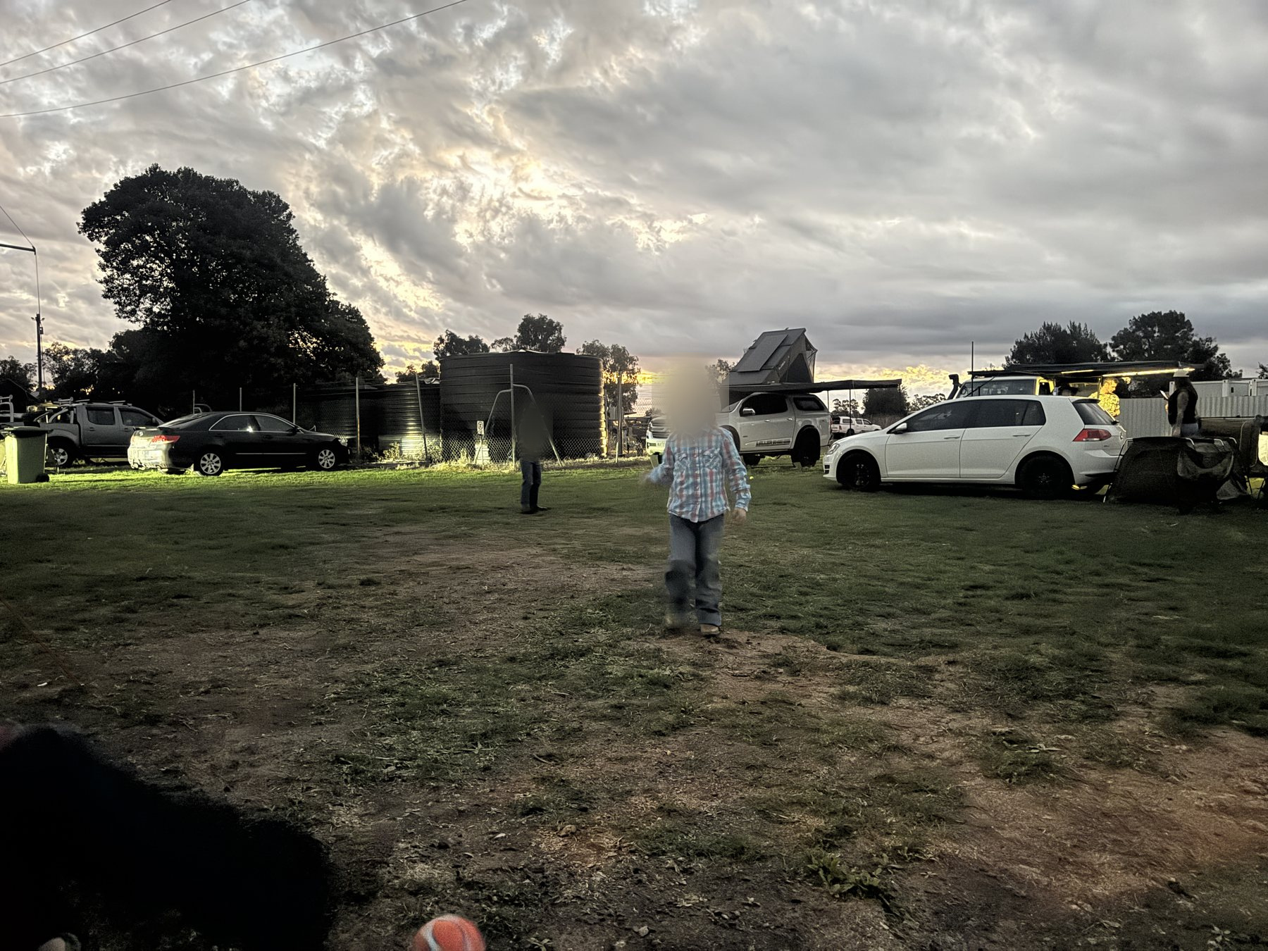 Kids around the camping area at Dalby Showgrounds.