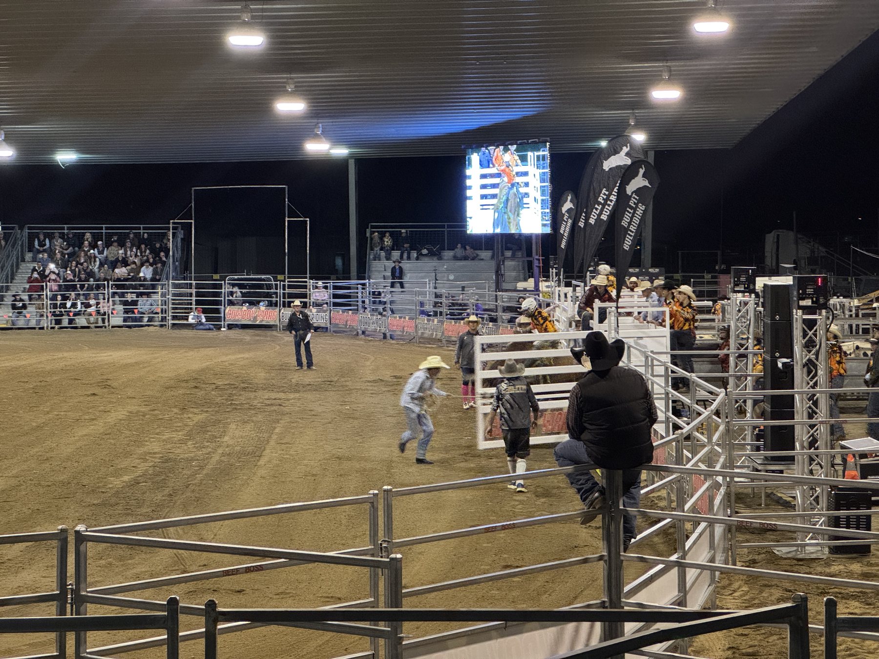 Rodeo action in the Dalby Cowboy Wars arena.