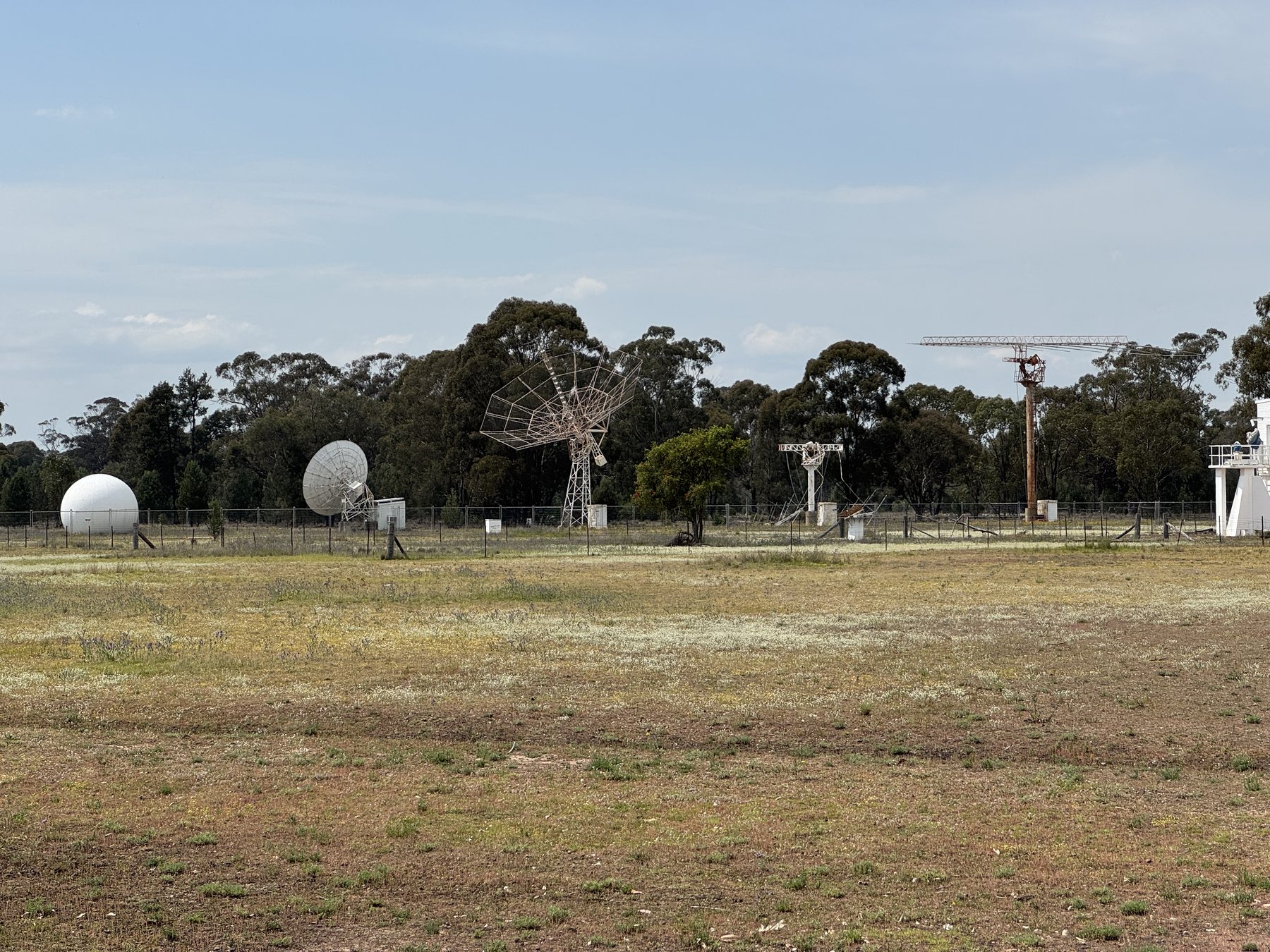 Radio telescope equipment and dishes near Narrabri.