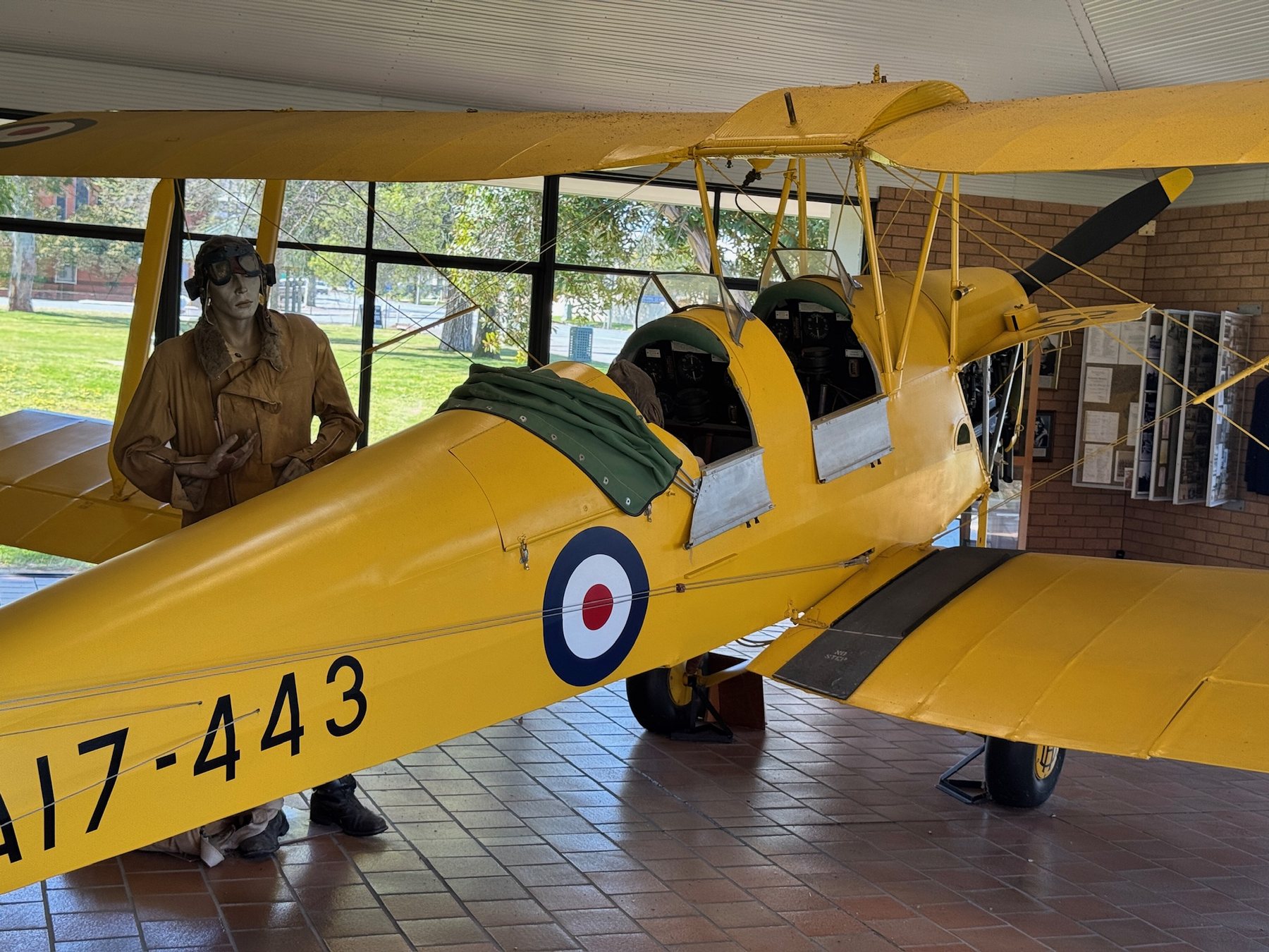 Historic yellow aircraft display in Narrandera
